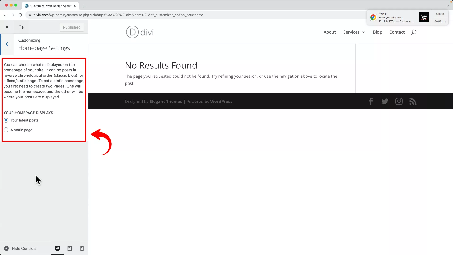 change home page to static page on WordPress